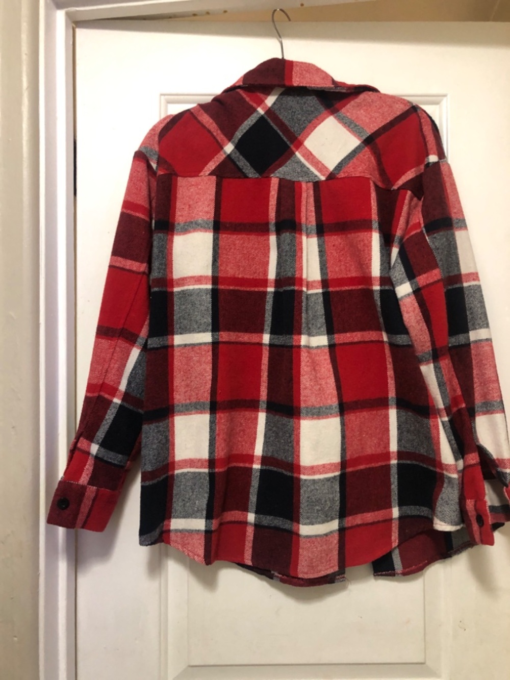 AUTOMET Womens Casual Plaid Shacket Wool Blend Button down Long Sleeve Shirt S - Picture 3 of 4